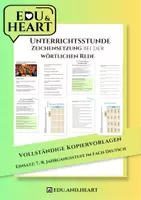 Vorschau - Stundenentwürfe - Unterrichtsstunde: Zeichensetzung der wörtlichen Rede (Deutsch 7./8. Kl.) - Deckblatt