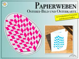Vorschau - Mal- und Bastelvorlagen - PAPIERWEBEN „OSTEREI“ (für Osterkarten und als Osterbild) in verschiedenen Varianten und Größen - Ostern - Seite 1
