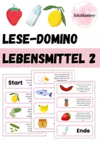 Vorschau - Spiele - Lese-Domino Lebensmittel 2 | Lesespiel | DaZ Lesen - Deckblatt