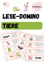 Vorschau - Spiele - Lese-Domino Tiere | Lesespiel | DaZ | Lesen - Deckblatt