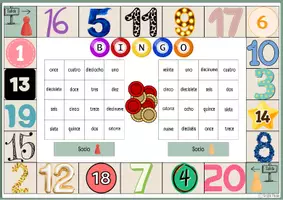 Vorschau - Arbeitsblätter - Würfel Bingo Spanisch Zahlen los numeros Spiel - Seite 1