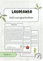 Vorschau - Arbeitsblätter - Lesetexte Weltall Klasse 3-4 - Deckblatt