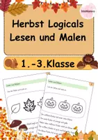 Vorschau - Arbeitsblätter - Herbst: Lesen und Malen Logicals - Deckblatt
