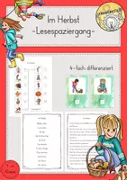Vorschau - Stundenentwürfe - Herbst Lesespaziergang differenziert - Deckblatt