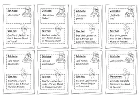 Vorschau - Spiele - Ich habe... Wer hat...? Zeitformen / Zeiten - Spiel mit Konjugation (inkl. zwei Varianten und auch in schwarz-weiß) - Seite 3