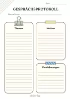 Vorschau - Anderer Materialtyp - Gesprächsprotokoll Kopiervorlage - Seite 1