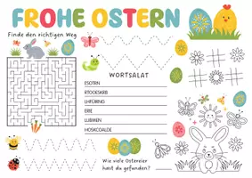 Vorschau - Spiele - Oster-Rätsel, Oster-Aktivitäten für Kinder, Ausmalbilder - Seite 1