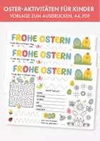 Vorschau - Spiele - Oster-Rätsel, Oster-Aktivitäten für Kinder, Ausmalbilder - Deckblatt