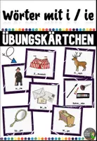 Vorschau - Stationenlernen - Übungskärtchen - Wörter mit i und ie - Deckblatt