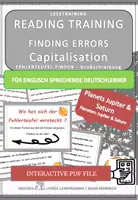 Vorschau - Fördermaterial/Inklusion - DaF / DaZ Englisch: Planeten Spezial - Jupiter & Saturn: Fehlerteufel Lesekarten Großschreibung - Deckblatt