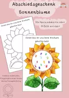 Vorschau - Mal- und Bastelvorlagen - Abschiedsgeschenk Sonnenblume - Fingerabdruckgeschenk - Deckblatt