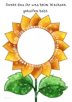 Vorschau - Mal- und Bastelvorlagen - Abschiedsgeschenk Sonnenblume - Fingerabdruckgeschenk - Seite 1