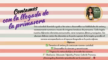 Vista previa - Tarjetas / Manipulativos - Contamos con la llegada de la primavera - Portada