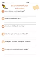 Vorschau - Arbeitsblätter - Instrumentenkunde Arbeitsblatt 7. & 8. Klasse Musikinstrumente AB mit Lösungen - Seite 1