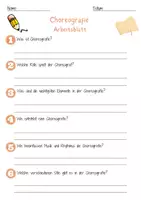 Vorschau - Arbeitsblätter - Choreografie Arbeitsblatt 7. & 8. Klasse Tanzstile AB mit Lösungen - Seite 1