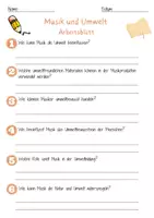 Vorschau - Arbeitsblätter - Musik und Umwelt Arbeitsblatt 7. & 8. Klasse Ökologische Kunst AB mit Lösungen - Seite 1