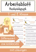 Vorschau - Arbeitsblätter - Musikpädagogik Arbeitsblatt 7. & 8. Klasse Kunstpädagogik AB mit Lösungen - Deckblatt