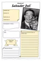 Vorschau - Arbeitsblätter - Salvador Dalí - Künstlersteckbrief // Recherchearbeit - Deckblatt