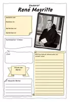 Vorschau - Arbeitsblätter - René Magritte - Künstlersteckbrief // Recherchearbeit - Deckblatt