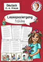 Vorschau - Arbeitsblätter - Lesespaziergang Frühling | Deutsch Klasse 3-4 - Deckblatt