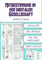 Vorschau - Arbeitsblätter - Mitbestimmung in der digitalen Gesellschaft - Komplette Unterrichtsreihe #demokratiestärken - Deckblatt