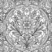 anteprima - Materiale per pittura e bricolage - Vetrate floreali Disegni da colorare (49 illustrazioni da colorare) - Pagina 3