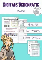Vorschau - Arbeitsblätter - Digitale Demokratie - Loading #demokratiestärken - Deckblatt