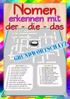 Vorschau - Arbeitsblätter - Substantive mit dem der-die-das Trick erkennen (Großschreibung und Wortlehre) (D-A-CH) - Deckblatt