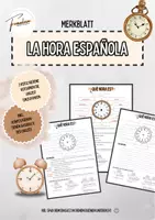Vorschau - Merkblätter - Merkblatt - ⏰ la hora española - die spanische Uhrzeit ⏰ - Deckblatt