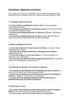 Vorschau - Merkblätter - Bakterien und Viren - Checkliste - Seite 1