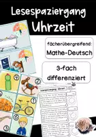 Vorschau - Unterrichtsreihen - Lesespaziergang Uhrzeit - Deckblatt