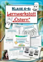 Vorschau - Stundenentwürfe - Ostern: Große Lernwerkstatt mit Sachtext (für Klasse 4-6) - Deckblatt