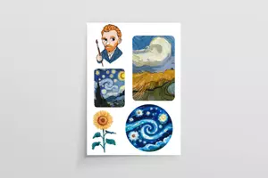Vorschau - selbst erstellte Cliparts/Grafiken - Clipart Vincent van Gogh DIY Sticker - Deckblatt