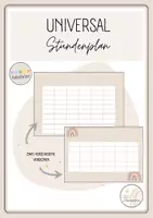 Vorschau - Mal- und Bastelvorlagen - Universal Stundenplan in beige - Deckblatt