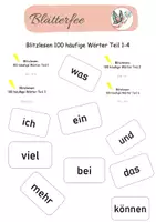 Vorschau - Präsentationen/Tafelbilder - Präsentation zum Blitzlesen: 100 häufige Wörter (Teil 1-4) - Deckblatt