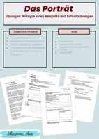 Vorschau - Arbeitsblätter - Porträt schreiben - Deckblatt