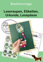 Vorschau - Mal- und Bastelvorlagen - Bastelvorlage für Leseraupen, Pässe und Urkunden - Deckblatt
