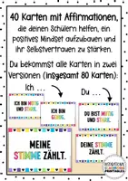 Vorschau - Mal- und Bastelvorlagen - Positive Affirmation Bunt | Mutmacherkarten - Seite 1