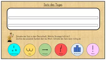 Vorschau - Präsentationen/Tafelbilder - Satz des Tages/Lernwörter - digitales Tafelbild, Rechtschreibung nach FRESCH (PDF & PPTX) - Seite 1