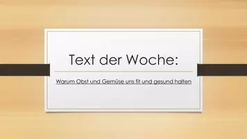 Vorschau - Unterrichtsreihen - Text der Woche: Aushang, Sequenzplan, Beispiel - Deckblatt