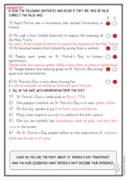 Προεπισκόπηση - Φύλλα εργασίας - St. Patrick's Day reading comprehension + grammar activities / Κατανόηση ανάγνωσης + γραμματικές δραστηριότητες για την Ημέρα του Αγίου Πατρικίου - Σελίδα 3