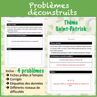 Aperçu - Feuilles d'exercices - Problèmes mathématiques - Saint Patrick - Page de couverture