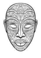 Vorschau - Arbeitsblätter - Afrikanische Masken Ausmalbilder Kunst Kunstidee Bilder ausmalen - Seite 2
