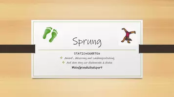Vorschau - Unterrichtsreihen - Sprung - STATIONSKARTEN Anlauf-, Absprung und Landungsschulung: Auf dem Weg zur Hockwende & Hocke - Deckblatt