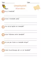 Vorschau - Arbeitsblätter - Umweltpolitik Arbeitsblatt 7. & 8. Klasse Klimaschutz AB mit Lösungen - Seite 1