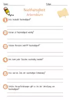 Vorschau - Arbeitsblätter - Nachhaltigkeit Arbeitsblatt 7. & 8. Klasse Umweltschutz AB mit Lösungen - Seite 1