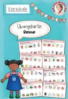 Vorschau - Stationenlernen - Reime Vorschule | Übungskartei Sprachförderung Kita - Deckblatt