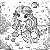 anteprima - Materiale per pittura e bricolage - Sirene Disegni da colorare (50 illustrazioni da colorare) - Pagina 3