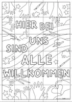 Vorschau - Mal- und Bastelvorlagen - Gemeinschaftsbild Alle Willkommen / hochkant Türe #demokratiestärken Türdeko Vielfalt - Seite 3