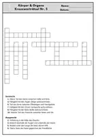 Vorschau - Spiele - Körper und Organe: Kreuzworträtsel für Grundschüler V2 - Seite 1